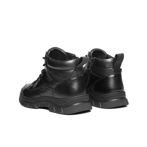 百丽高帮休闲皮靴男2025新款冬商场款牛皮革厚底保暖短靴8YA01DD5