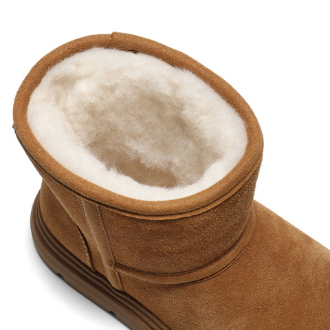 百丽复古质感雪地靴童鞋2025冬新商场同款保暖短靴25891D95