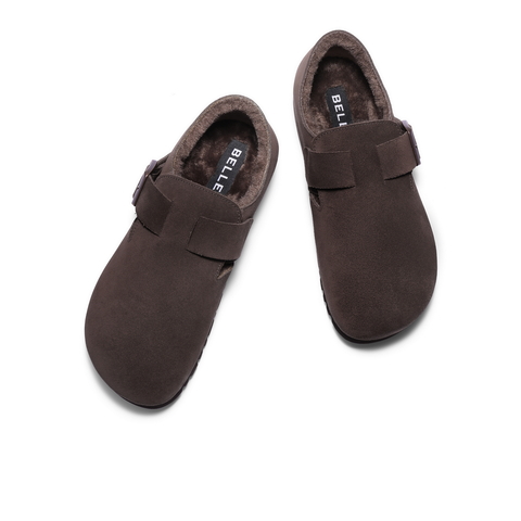 百丽外穿休闲百搭工装鞋男2025秋舒适简约全包勃肯鞋加绒B3701CM5