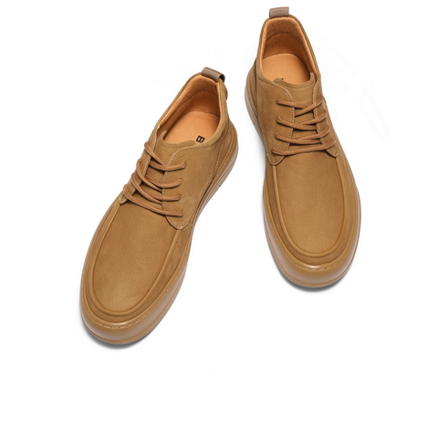 百丽高帮休闲工装鞋男2025新款冬季厚底板鞋户外短靴加绒A2178DD5