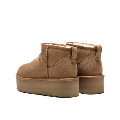 百丽复古厚底增高雪地靴女2025冬新舒适保暖百搭短靴B2931DD5