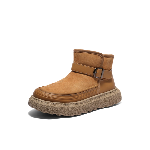 百丽休闲保暖雪地靴男靴2025新款冬季厚底棉靴户外东北靴A2270DD5