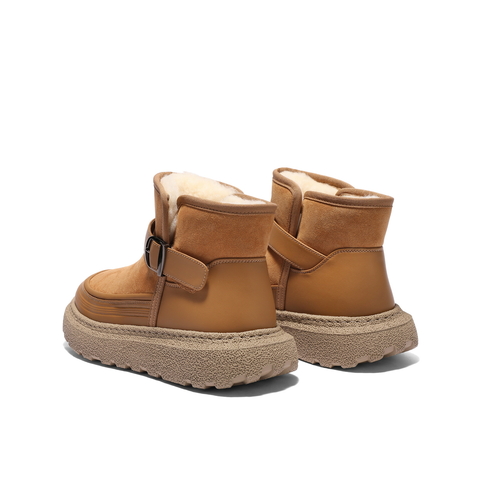 百丽休闲保暖雪地靴男靴2025新款冬季厚底棉靴户外东北靴A2270DD5