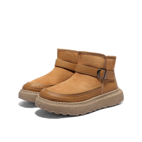 百丽休闲保暖雪地靴男靴2025新款冬季厚底棉靴户外东北靴A2270DD5