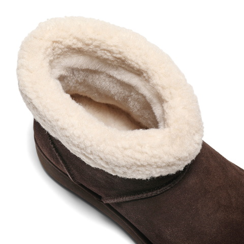 百丽复古翻毛靴筒雪地靴女2025冬新简约大头百搭休闲短靴B2960DD5