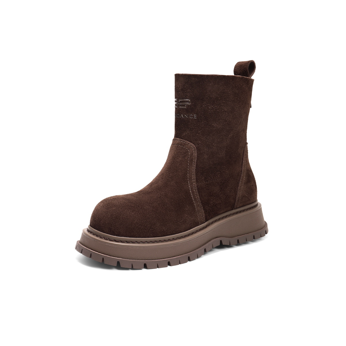 百丽复古时尚时装靴女2025冬新厚底增高舒适休闲短靴B2909DZ5