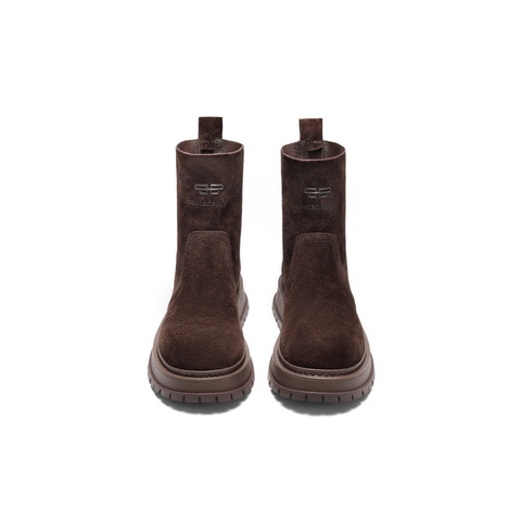 百丽复古时尚时装靴女2025冬新厚底增高舒适休闲短靴B2909DZ5