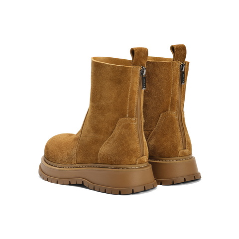 百丽复古时尚时装靴女2025冬新厚底增高舒适休闲短靴B2909DZ5