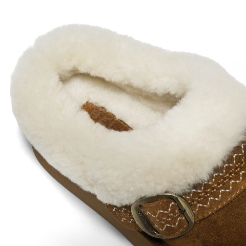 百丽民族风毛毛口毛毛鞋女2025冬新商场同款加毛保暖半拖F3D1DDH5