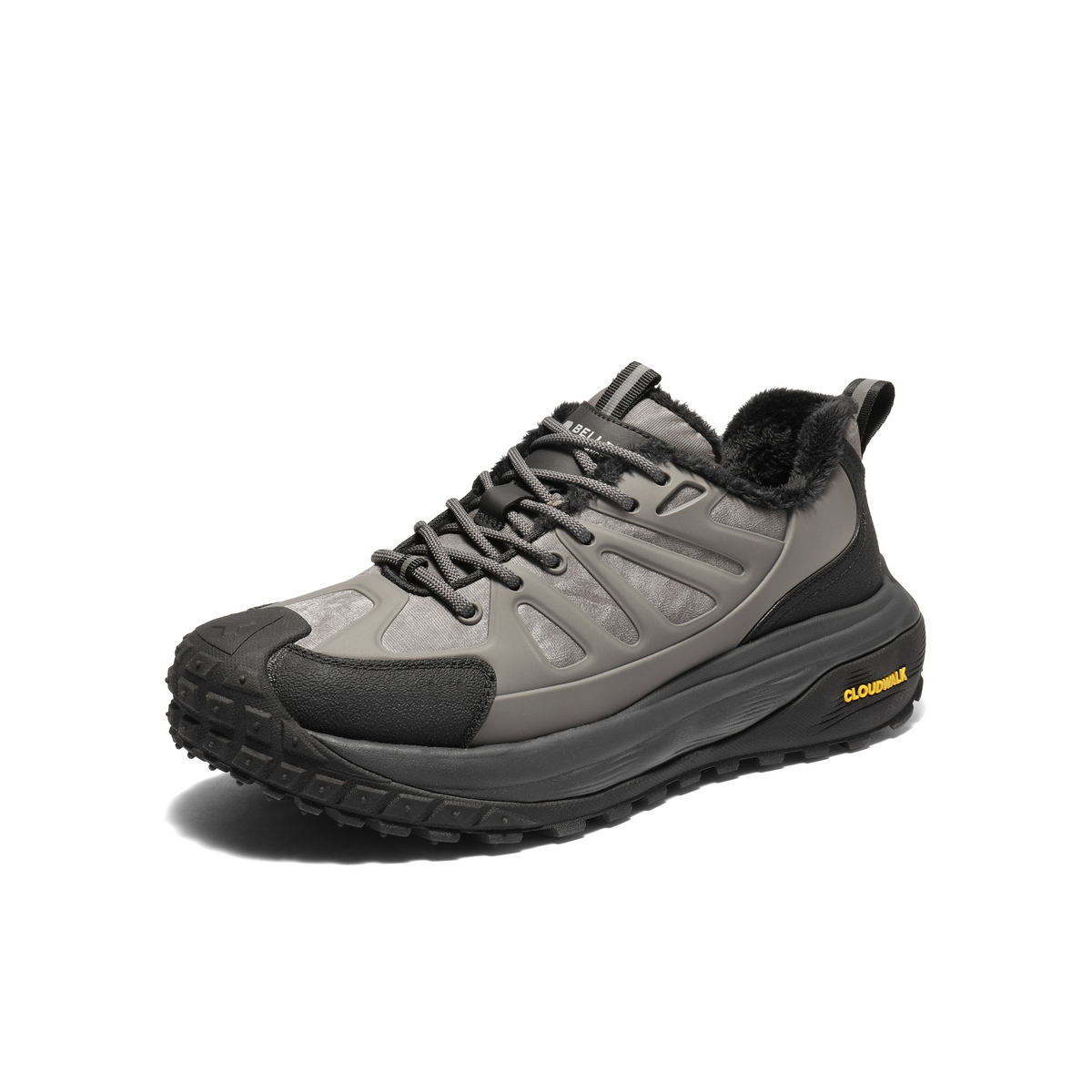 百丽厚底增高休闲鞋男25新冬防撞鞋头户外登山鞋运动鞋加绒A2231DM5