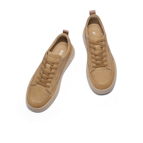 百丽时尚潮搭休闲鞋男2025新款冬季舒适厚底系带板鞋A2180DM5