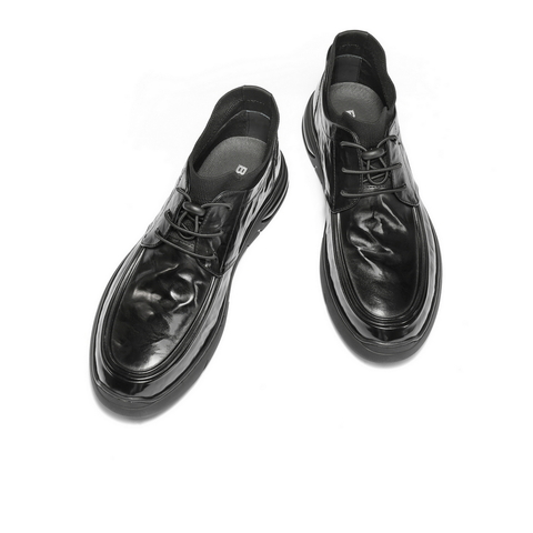 百丽高帮休闲皮鞋男2025新冬商场同款牛皮革厚底商务短靴8VW01DD5