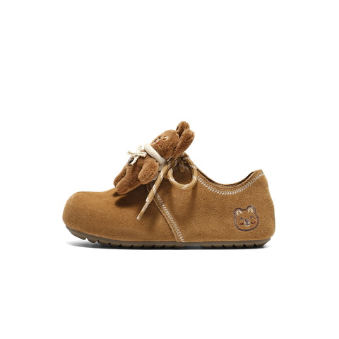 百丽珠珠饰扣勃肯鞋女童2025秋新商场同款民族风吐司鞋84958C85