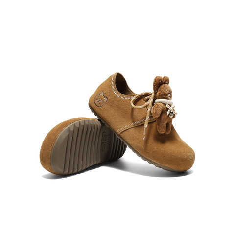 百丽珠珠饰扣勃肯鞋女童2025秋新商场同款民族风吐司鞋84958C85