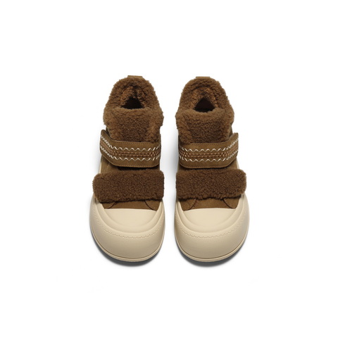 百丽精致刺绣毛毛鞋女2025冬新丑萌大头休闲鞋B3017DM5