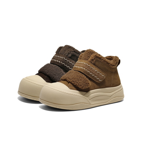 百丽精致刺绣毛毛鞋女2025冬新丑萌大头休闲鞋B3017DM5