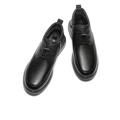 百丽高帮休闲皮鞋男2025新冬商场款羊皮革厚底保暖商务靴8XG11DD5