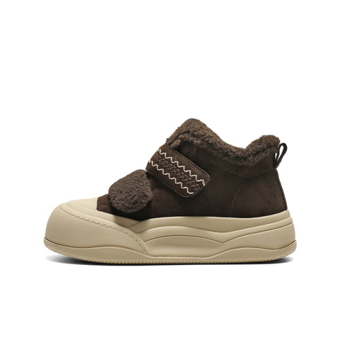 百丽精致刺绣毛毛鞋女2025冬新丑萌大头休闲鞋B3017DM5