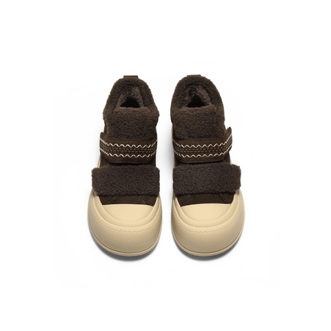 百丽精致刺绣毛毛鞋女2025冬新丑萌大头休闲鞋B3017DM5