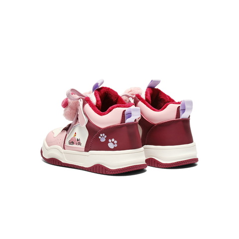 百丽卡通撞色高帮板鞋女童2025冬新商场同款童趣休闲鞋25080D85