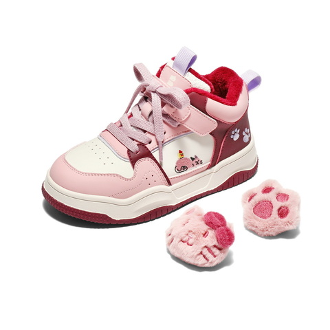 百丽卡通撞色高帮板鞋女童2025冬新商场同款童趣休闲鞋25080D85