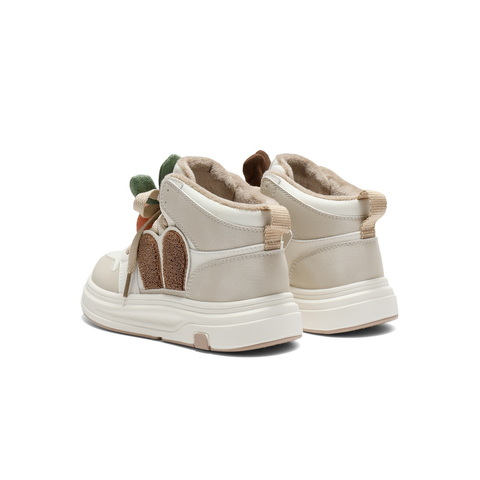 百丽撞色高帮板鞋女童2025冬新商场同款卡通饰扣休闲鞋V5118D85