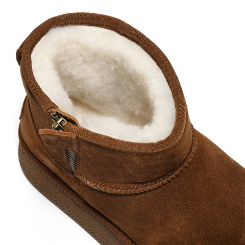 百丽复古厚底雪地靴女2025冬新商场同款加毛保暖休闲短靴F3C1DDD5