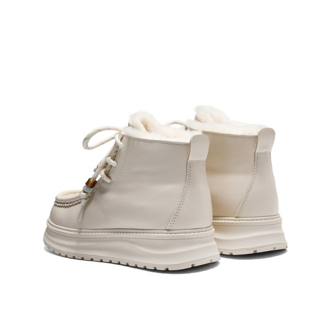 百丽时尚挂饰雪地靴女2025冬新商场同款厚底保暖休闲短靴E8S1DDD5