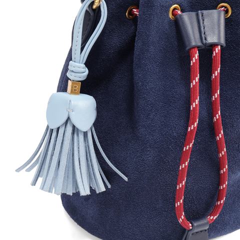 百丽包包女25秋商场同款复古绒面休闲单肩斜挎手提水桶包X7387CX5