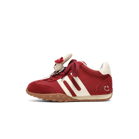 百丽撞色跑道阿甘德训鞋童鞋2025冬新商场同款加绒休闲鞋62623D85