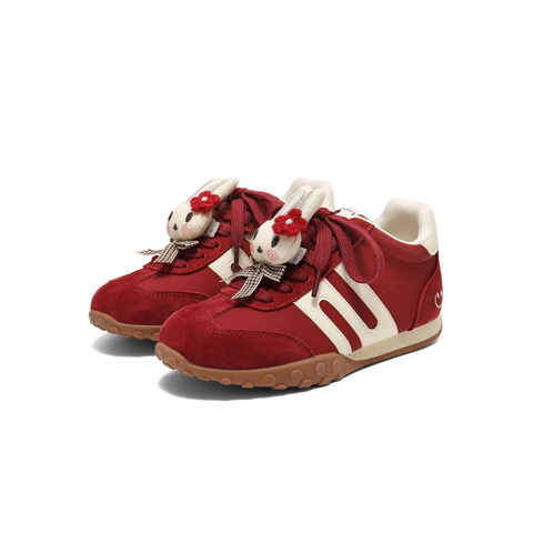 百丽撞色跑道阿甘德训鞋童鞋2025冬新商场同款加绒休闲鞋62623D85