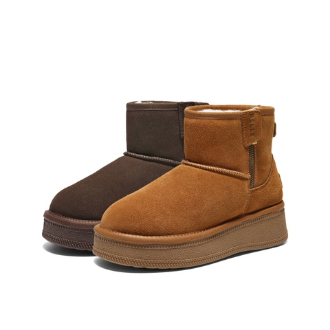 百丽复古厚底增高雪地靴女2025冬新加毛保暖百搭休闲短靴B2925DD5