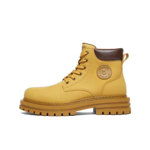 百丽户外高帮休闲靴男2025冬复古大黄靴马丁靴工装靴加绒7TW01DD5