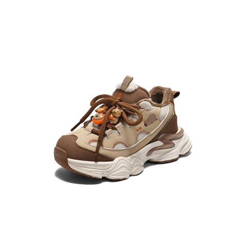 百丽时尚撞色厚底老爹鞋女童2025冬新商场同款童趣休闲鞋50603D85