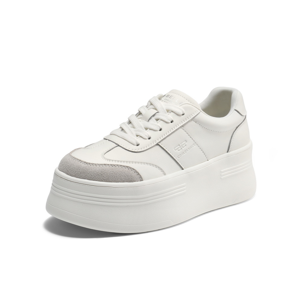 百丽撞色百搭小白鞋女2025秋新厚底增高休闲板鞋B2755CM5