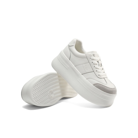 百丽撞色百搭小白鞋女2025秋新厚底增高休闲板鞋B2755CM5