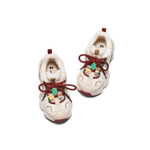 百丽时尚撞色厚底老爹鞋女童2025冬新商场同款童趣休闲鞋50603D85