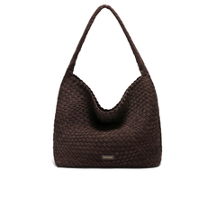 百丽包女25冬商场同款复古休闲绒面编织单肩hobo托特包JY186DX5