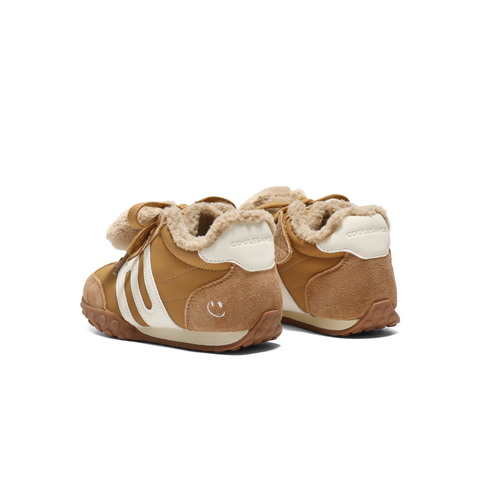 百丽撞色跑道阿甘德训鞋童鞋2025冬新商场同款加绒休闲鞋62623D85