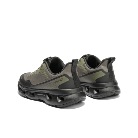 百丽户外休闲健步鞋男2025新秋旋钮扣镂空厚底跑步运动鞋A2208CM5