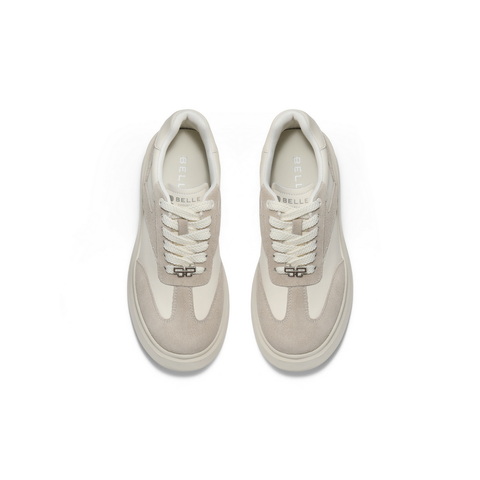 百丽时尚撞色百搭板鞋女2025秋新厚底增高休闲鞋B2756CM5