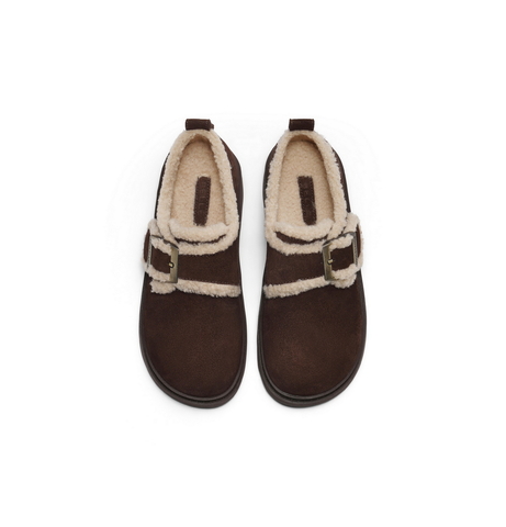 百丽复古毛边雪地靴女2025冬新商场同款舒适毛里休闲鞋E5N1DDM5