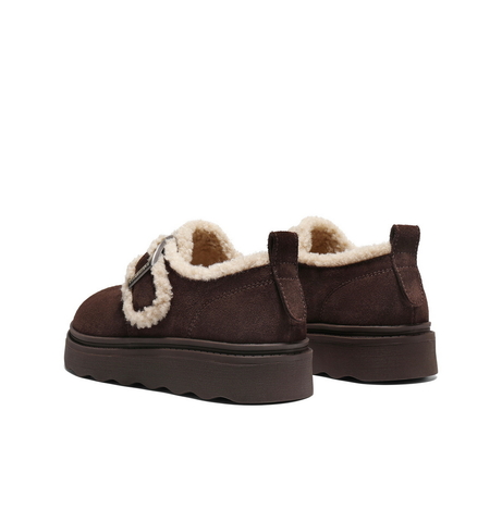 百丽复古毛边雪地靴女2025冬新商场同款舒适毛里休闲鞋E5N1DDM5