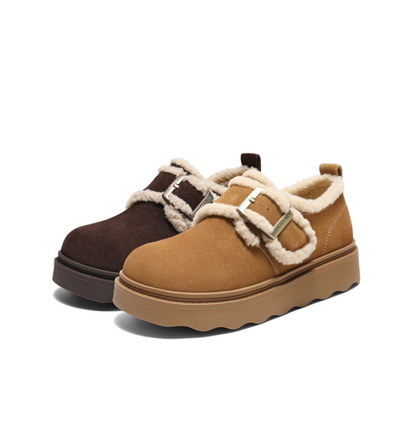 百丽复古毛边雪地靴女2025冬新商场同款舒适毛里休闲鞋E5N1DDM5