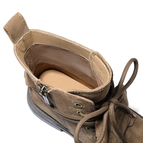 百丽复古鞋头擦色马丁靴女2025冬新厚底增高休闲绑带短靴B2912DD5