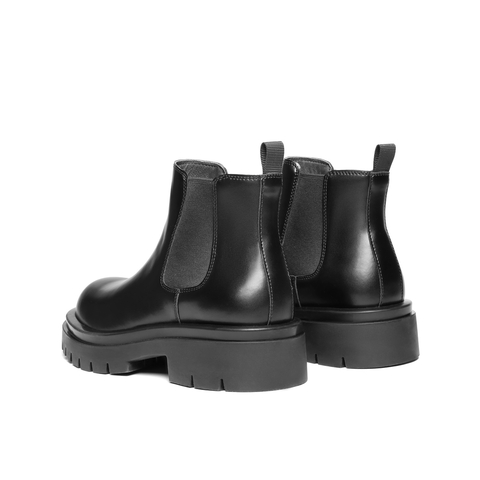 百丽厚底增高休闲靴男靴2025新款冬季时尚套筒切尔西靴A2286DD5