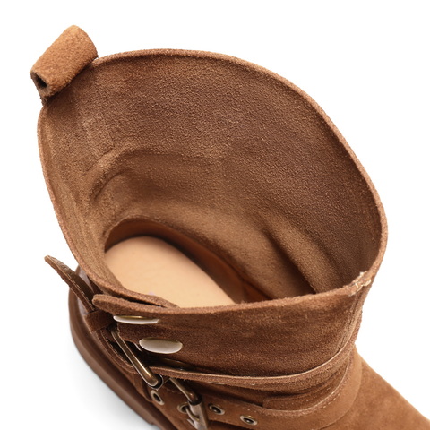 百丽复古潮流马丁靴女2025冬新商场同款按扣休闲短靴E7Z1DDZ5