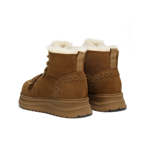 百丽复古时尚魔术贴雪地靴女2025冬新厚底加毛保暖东北靴B2957DD5