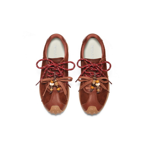 百丽复古风德训鞋女2025秋新双鞋带舒适薄底运动休闲鞋B2902CM5