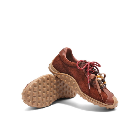 百丽复古风德训鞋女2025秋新双鞋带舒适薄底运动休闲鞋B2902CM5